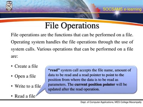 explain various file operations