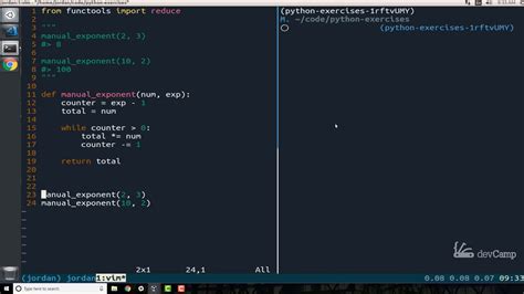 exponential function in math python