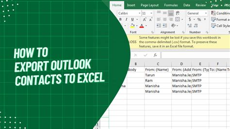 export all outlook contacts to excel