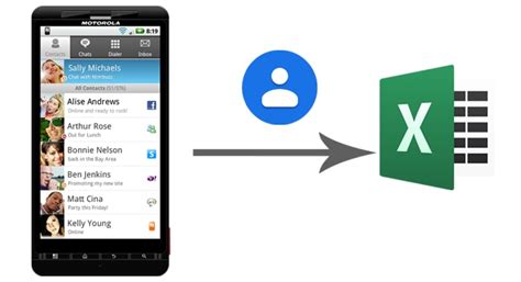 export contacts to excel from android