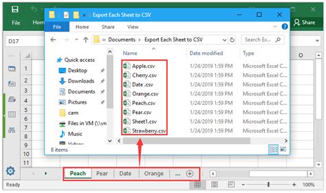 export csv in excel