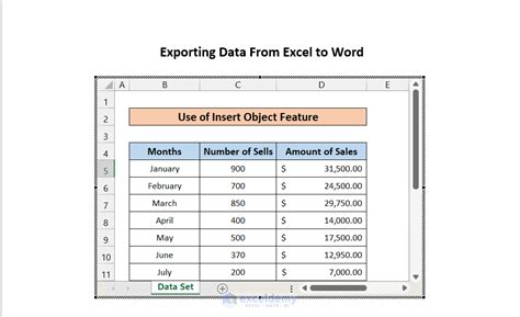 export data from excel to word document