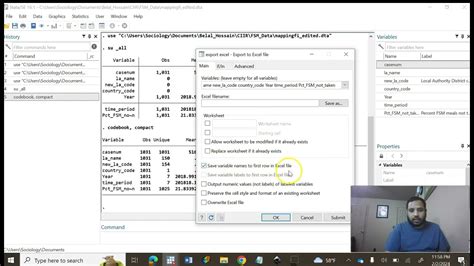 export data from stata to excel