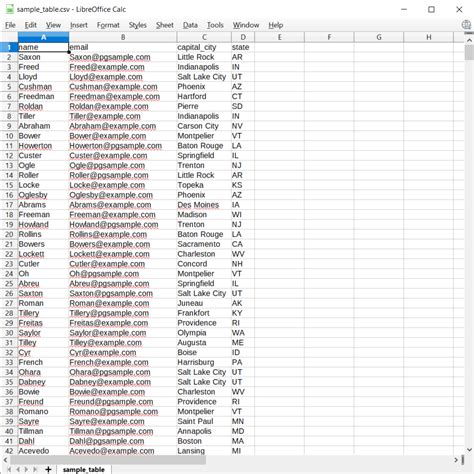 export database csv