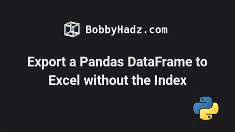 export dataframe to excel python without index