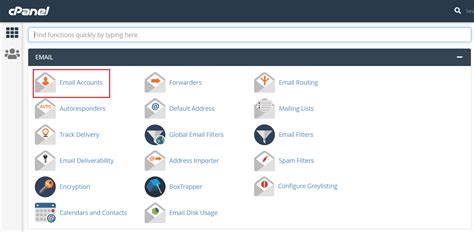 export email accounts list from cpanel