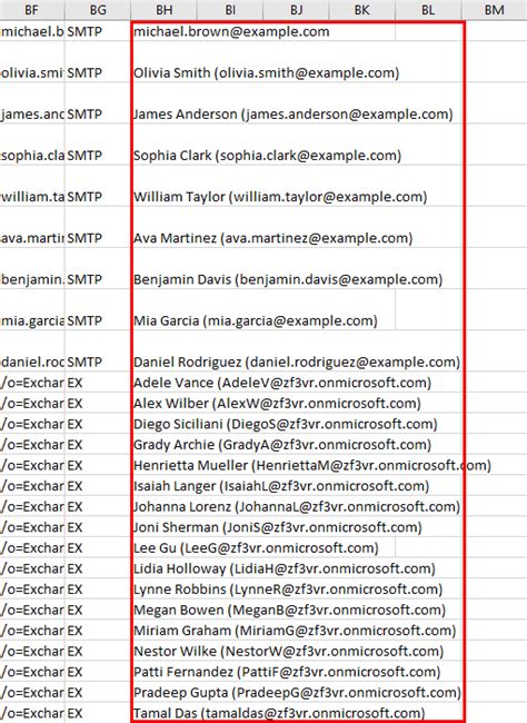 export email addresses from outlook folder to excel