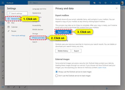 export emails from outlook web browser
