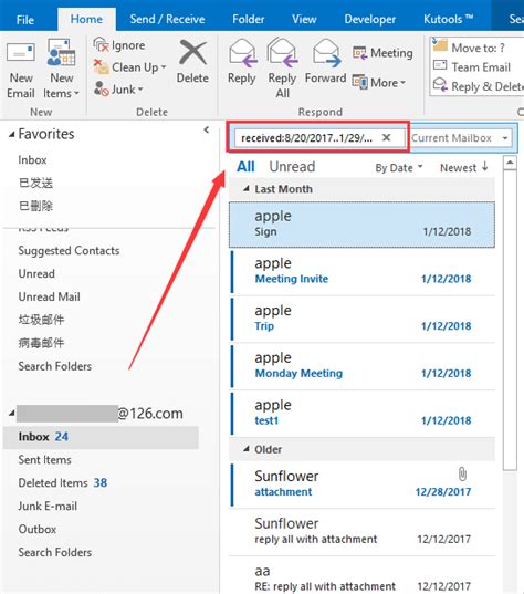 export emails to excel with date