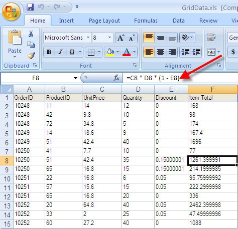 export excel formulas