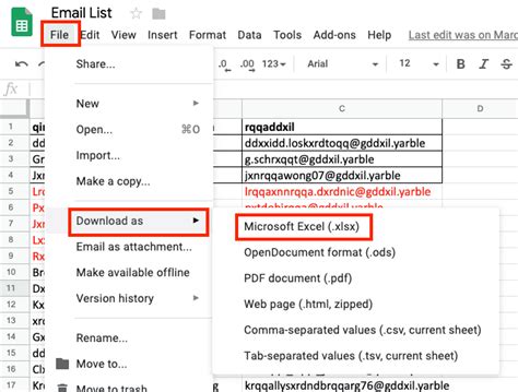 export google sheet to excel automatically