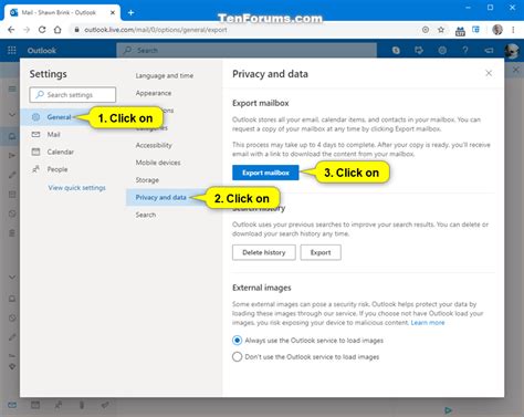 export mailbox from outlook web
