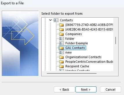 export offline global address list to csv