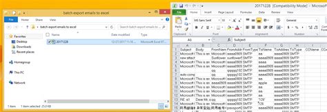 export outlook folder names to excel