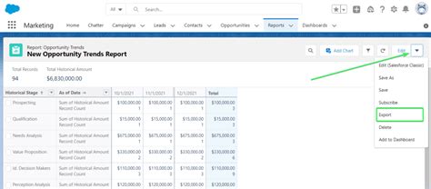 export salesforce list to excel