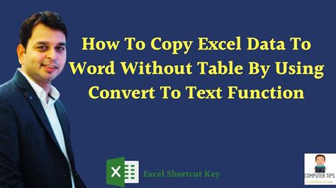 export text from excel to word without tables