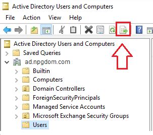 export user account list from active directory