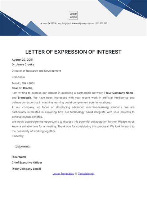 expression of interest example letter