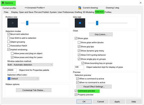 extend settings in autocad