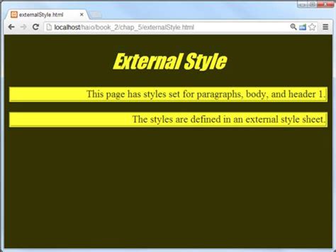 external css in html example w3schools