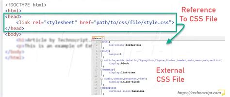 external css with example