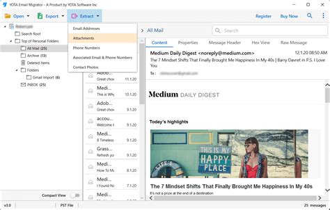 extract attachments from emails stored in windows folder