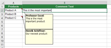 extract excel comments to cell