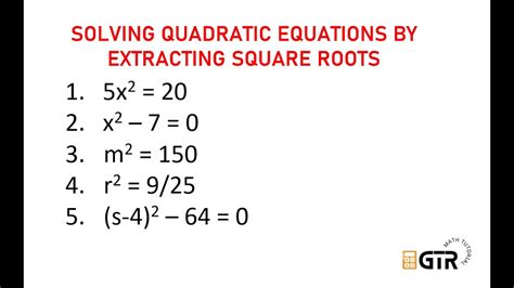 extracting square roots examples with solution pdf