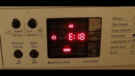 f18 washing machine error code