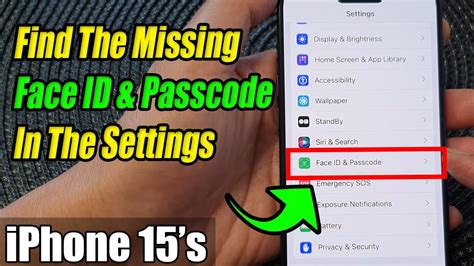 face id and passcode missing iphone 15 pro max