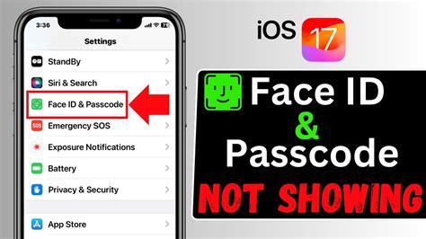 face id and passcode not showing on my iphone