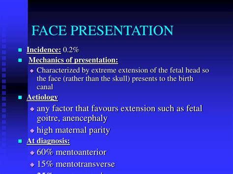 face presentation meaning