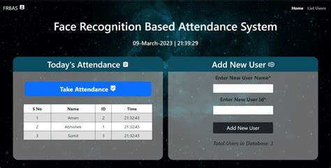face recognition attendance system source code in python