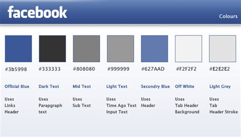 facebook app color code