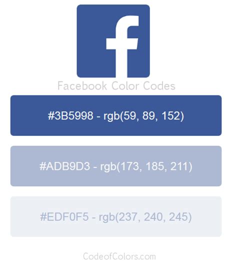 facebook colour hex code