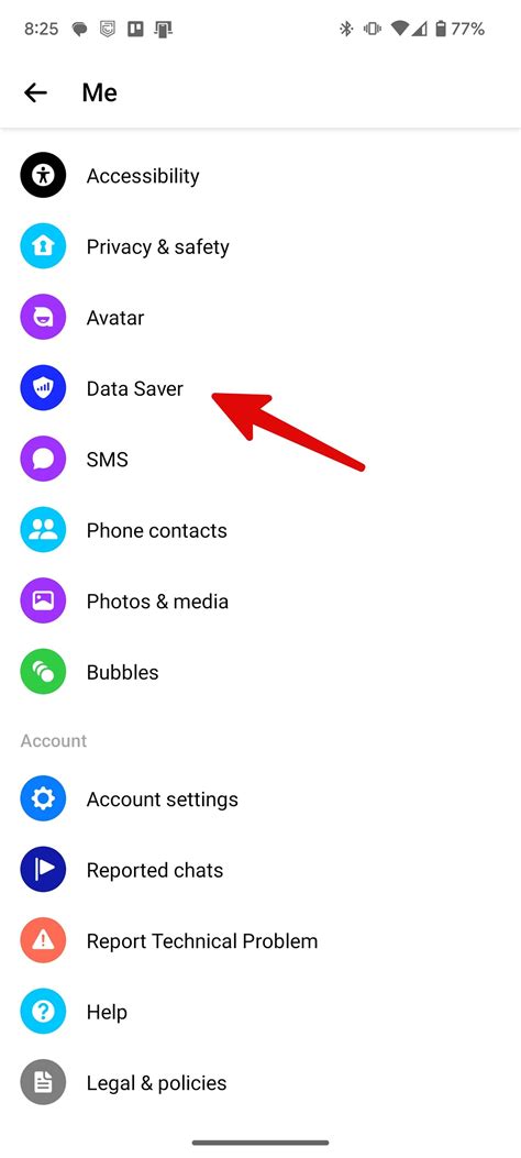facebook data mode settings android
