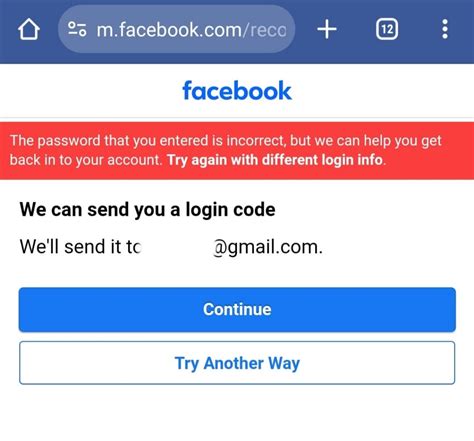 facebook keeps sending code to old phone