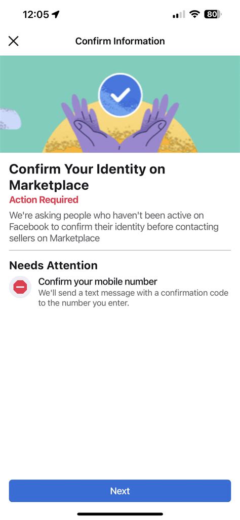 facebook marketplace buyer sending verification code