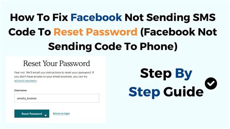 facebook not sending reset code