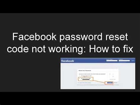 facebook password recovery code not working