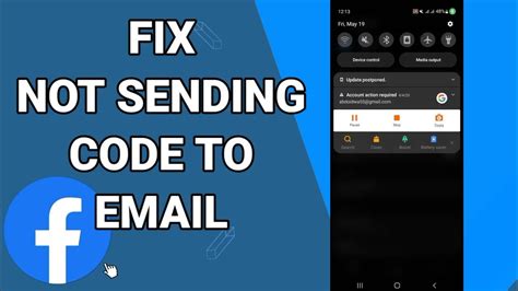 facebook wont send code to email