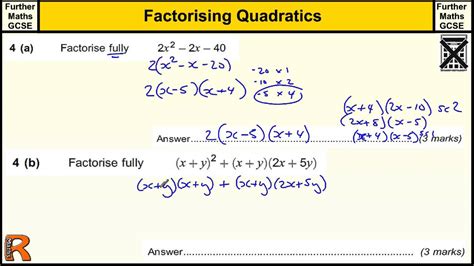 factorising quadratics gcse questions and answers