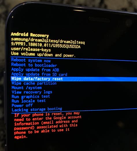 factory reset samsung
