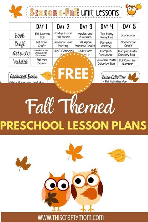 fall lesson plans for toddlers pdf