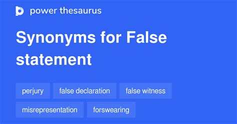false statement synonyms list