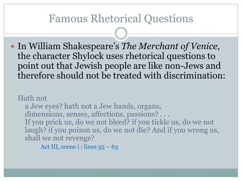 famous examples of rhetorical questions in speeches
