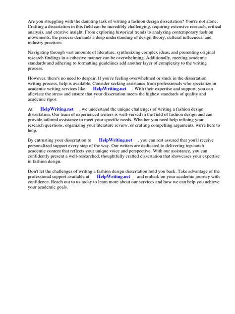 fashion design dissertation examples