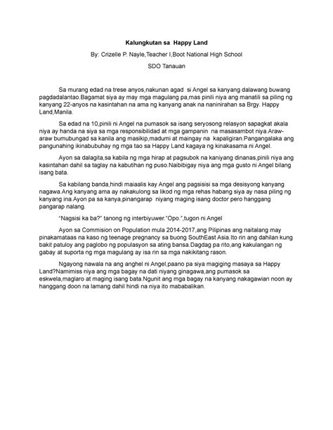 feature writing tagalog sample for students