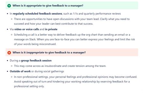 feedback to give manager examples