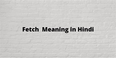 fetch meaning in punjabi